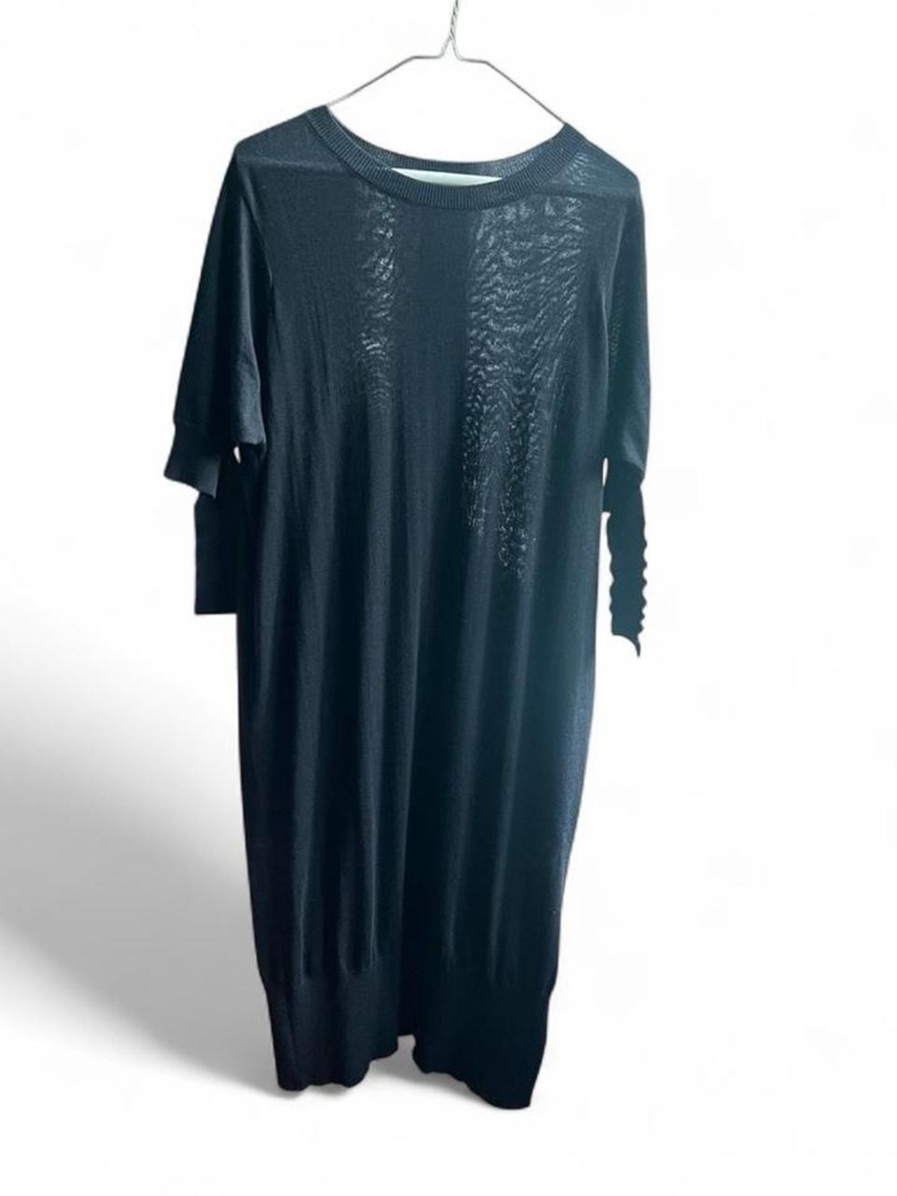 Yohji Yamamoto Rismat by Y's black knit midi dress SS 2017 lightweight 2 M Japan